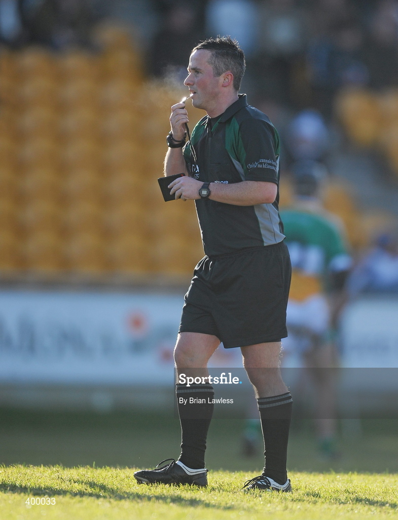31 January 2010; James McGrath, referee. Walsh Cup Quarter-Final, Offaly v Kilkenny, O'Connor Park, Tullamore, Co. Offaly. Picture credit: Brian Lawless / SPORTSFILE *** Local Caption ***