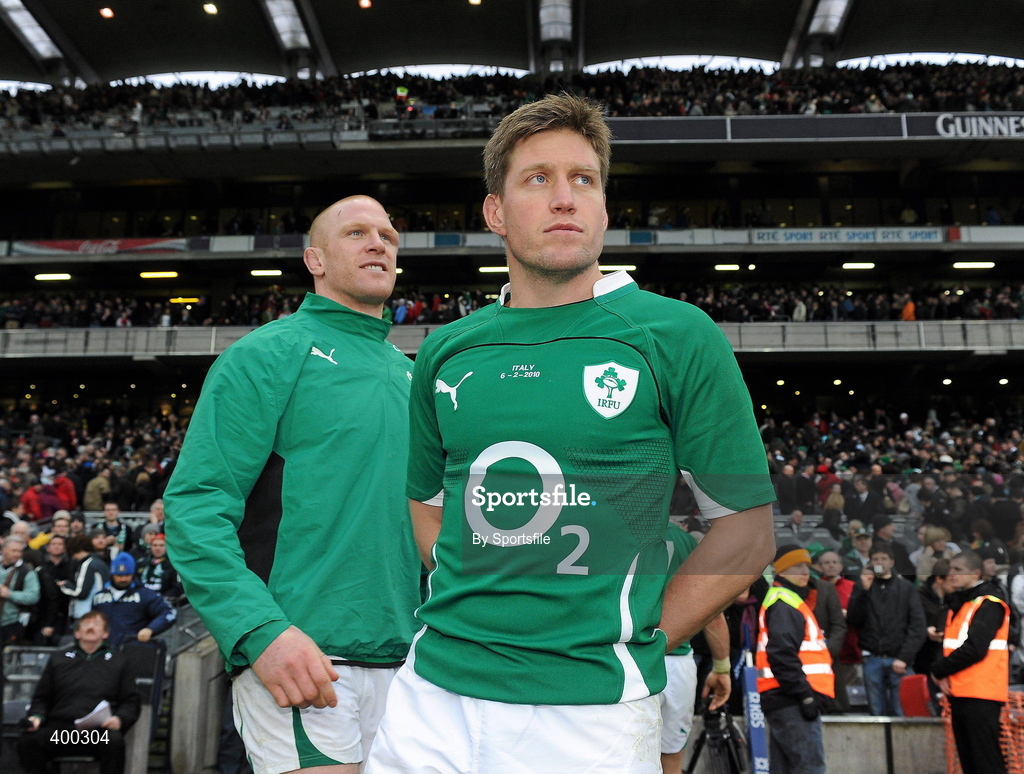 6 February 2010; Paul OConnell, left, and Ronan OGara, Ireland, after the game. RBS Six Nations Rugby Championship, Ireland v Italy, Croke Park, Dublin. Photo by Sportsfile