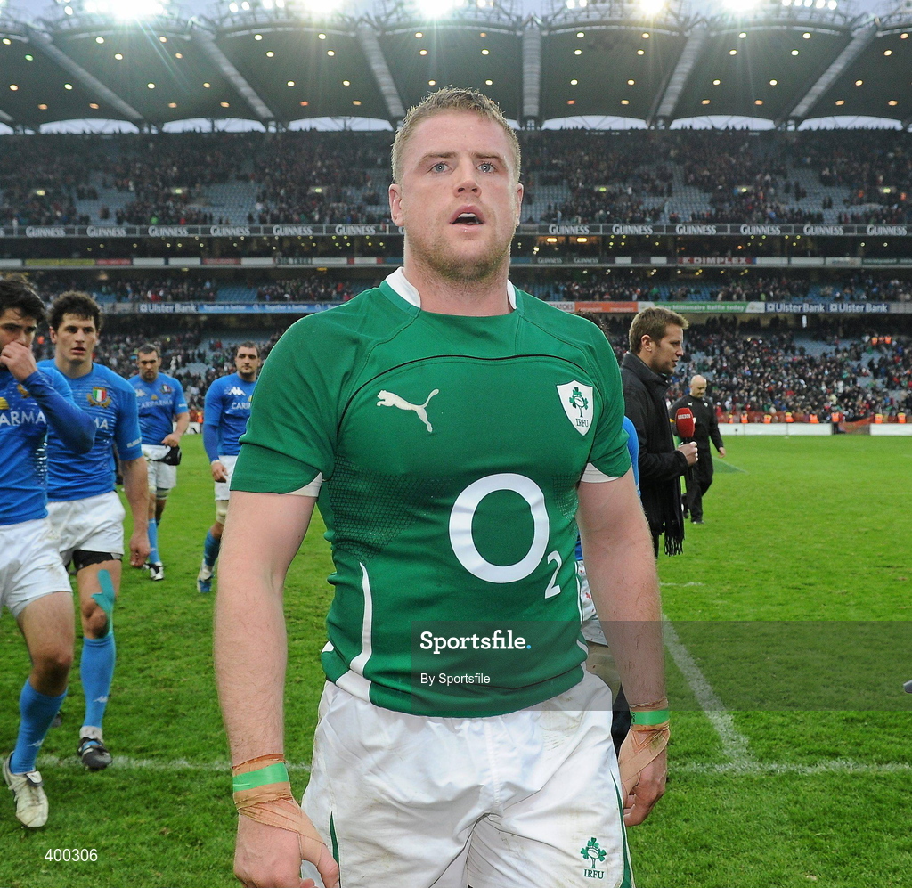 6 February 2010; Jamie Heaslip, Ireland, after the game. RBS Six Nations Rugby Championship, Ireland v Italy, Croke Park, Dublin. Photo by Sportsfile