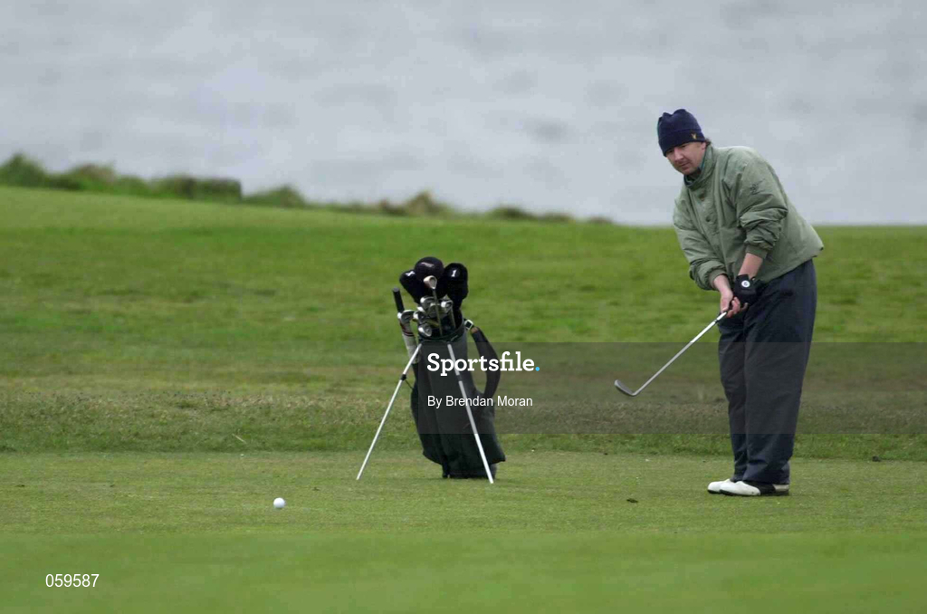 14 April 2001; David Kelleher of Portmarnock GC chips onto the 16th green during the West of Ireland Open Golf Championship at Sligo Golf Club in Rosses Point in Sligo. Photo by Brendan Moran/Sportsfile