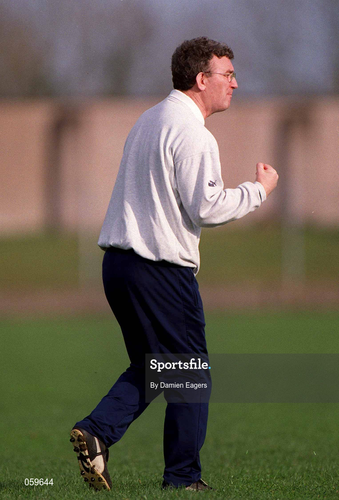11 April 2001; UUJ Manager Adrian McGuckian during the Sigerson Cup Final match between UCD and UUJ at Scotstown GAA in Monaghan. Photo by Damien Eagers/Sportsfile