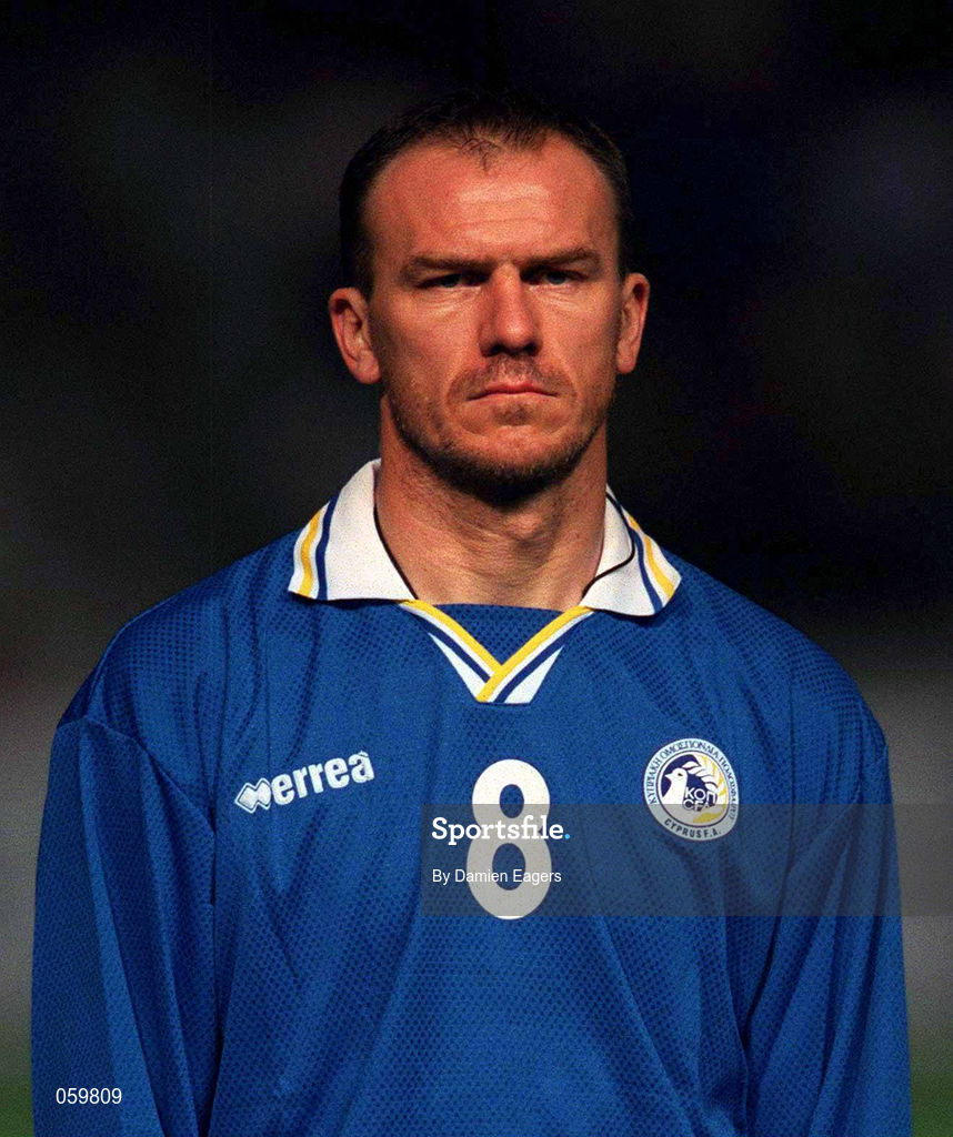 24 March 2001; Milenko Spoltaric of Cyprus before the 2002 FIFA World Cup Qualification Group 2 match between Cyprus and Republic of Ireland at GSP Stadium in Nicosia, Cyprus. Photo by Damien Eagers/Sportsfile