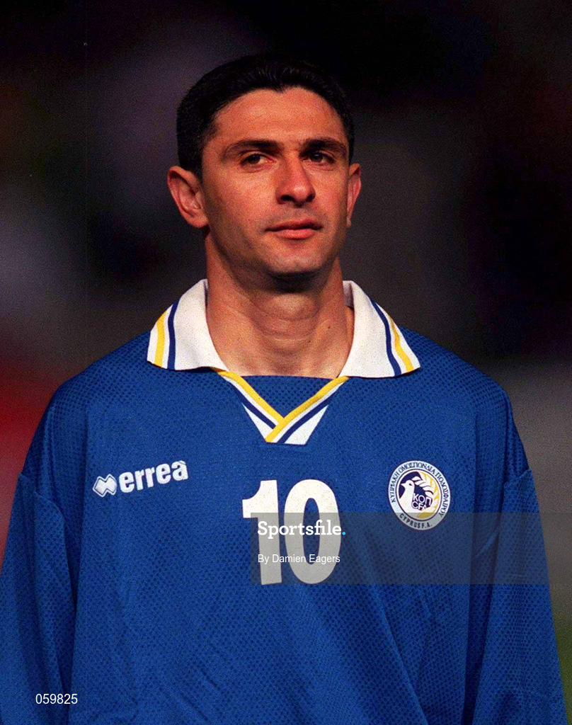 24 March 2001; Marios Christodovlov of Cyprus before the 2002 FIFA World Cup Qualification Group 2 match between Cyprus and Republic of Ireland at GSP Stadium in Nicosia, Cyprus. Photo by Damien Eagers/Sportsfile