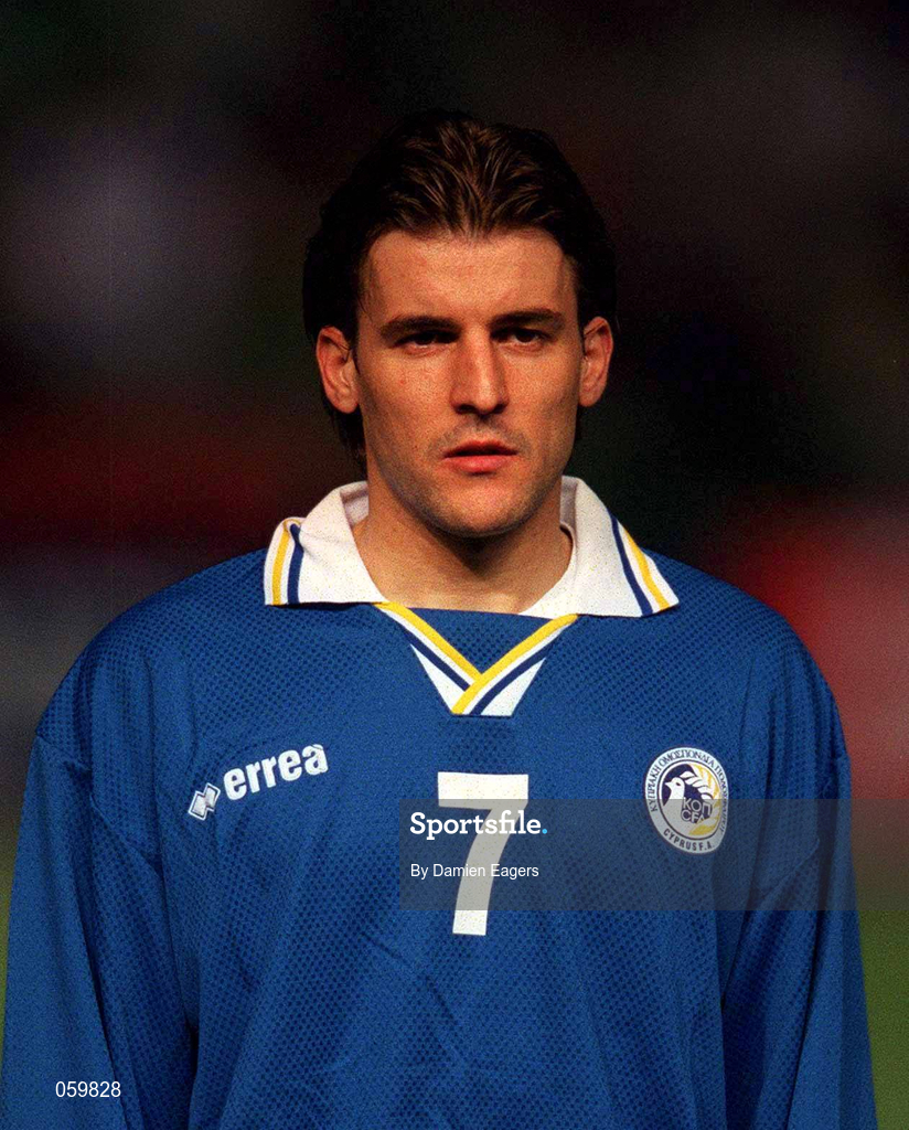 24 March 2001; Georgios Theodotov of Cyprus before the 2002 FIFA World Cup Qualification Group 2 match between Cyprus and Republic of Ireland at GSP Stadium in Nicosia, Cyprus. Photo by Damien Eagers/Sportsfile