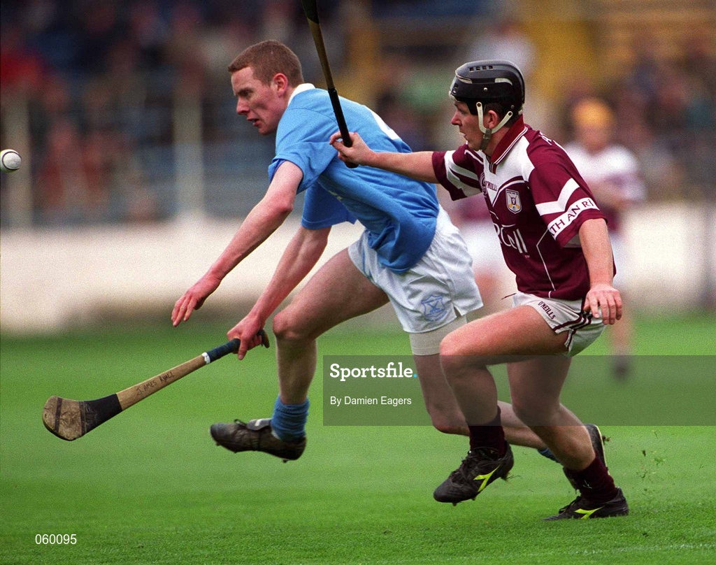 16 April 2001; James Ryall of Graigue Ballycallan in action against Cathal Moran of Athenry during the AIB All-Ireland Senior Club Hurling Championship Final match between Athenry and Graigue Ballycallan at Croke Park in Dublin. Photo by Damien Eagers/Sportsfile