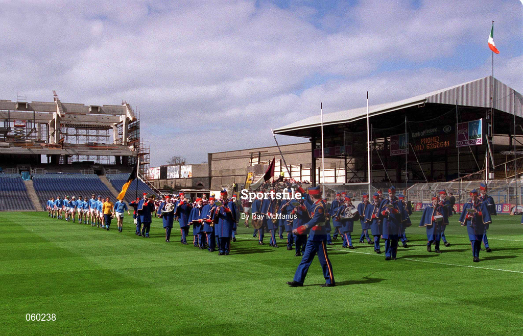 16 April 2001; The Artane Boys band lead the two teams in the pre-match parade before the AIB All-Ireland Senior Club Hurling Championship Final match between Athenry and Graigue Ballycallan at Croke Park in Dublin. Photo by Ray McManus/Sportsfile