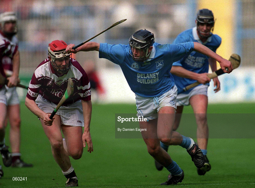 16 April 2001; Eddie Brennan of Graigue Ballycallan is takled by Brian Higgins of Athenry during the AIB All-Ireland Senior Club Hurling Championship Final match between Athenry and Graigue Ballycallan at Croke Park in Dublin. Photo by Damien Eagers/Sportsfile