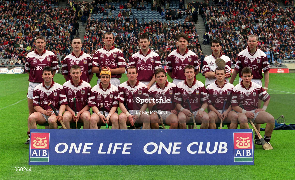 16 April 2001; The Athenry team before the AIB All-Ireland Senior Club Hurling Championship Final match between Athenry and Graigue Ballycallan at Croke Park in Dublin. Photo by Ray McManus/Sportsfile