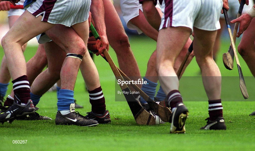 16 April 2001; Players contest the loose ball during the AIB All-Ireland Senior Club Hurling Championship Final match between Athenry and Graigue Ballycallan at Croke Park in Dublin. Photo by Ray Lohan/Sportsfile