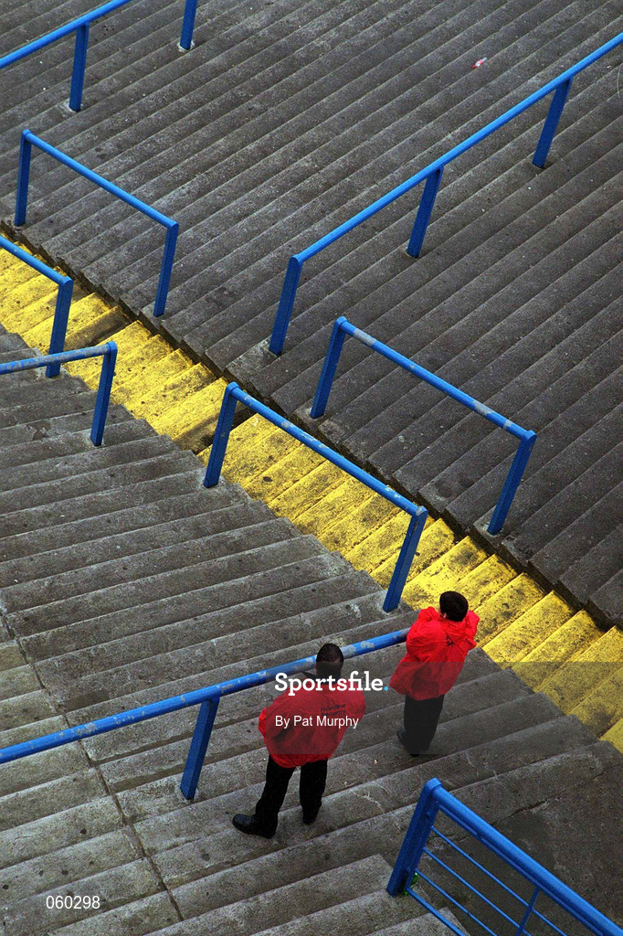 16 April 2001; Frontline security on Hill 16 in Croke Park. Hurling and Football. Picture credit; Pat Murphy / SPORTSFILE *** Local Caption *** 16 April 2001; A general view of Croke Park during the AIB All-Ireland Senior Club Hurling Championship Final match between Athenry and Graigue Ballycallan at Croke Park in Dublin. Photo by Pat Murphy/Sportsfile