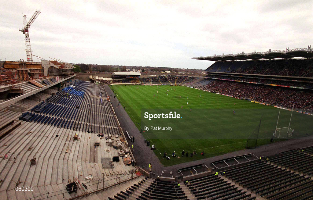 16 April 2001; A general view of the new Hogan Stand under construction during the AIB All-Ireland Senior Club Hurling Championship Final match between Athenry and Graigue Ballycallan at Croke Park in Dublin. Photo by Pat Murphy/Sportsfile