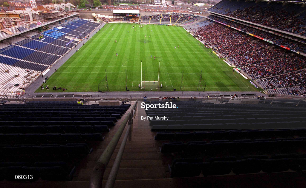 16 April 2001; A general view of Croke Park as the new Hogan Stand is under construction during the AIB All-Ireland Senior Club Hurling Championship Final match between Athenry and Graigue Ballycallan at Croke Park in Dublin. Photo by Pat Murphy/Sportsfile
