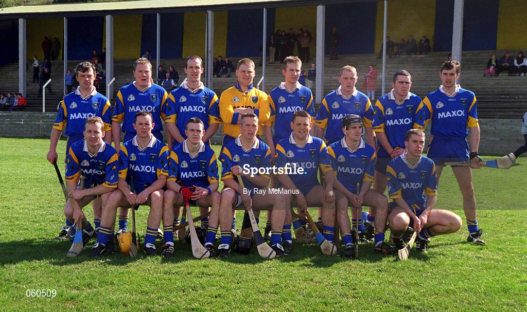 15 April 2001; The Wicklow team before the Leinster Senior Hurling Championship First Preliminary Round match between Wicklow and Kildare at Pearse Park in Arklow, Wicklow. Photo by Ray McManus/Sportsfile