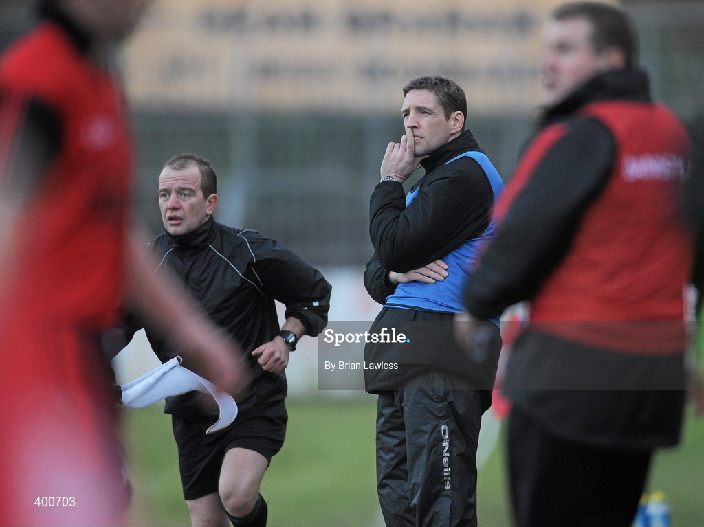 7 February 2010; Kildare manager Kieran McGeeney looks on from the sideline. Allianz GAA Football National League, Division 2, Round 1, Kildare v Down. St Conleth's Park, Newbridge, Co. Kildare. Picture credit: Brian Lawless / SPORTSFILE