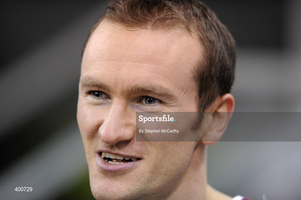 6 February 2010; Paul Hession, Athenry A.C., after winning the Final of the Senior Men's 60m during the second day of the Woodie’s DIY Senior Indoor Championships. Odyssey Arena, Belfast, Co. Antrim. Picture credit: Stephen McCarthy / SPORTSFILE