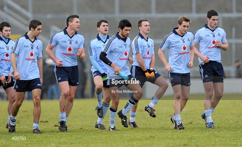 7 February 2010; Dublin players go through a warm down session after the game. Allianz GAA Football National League, Division 1, Round 1, Kerry v Dublin. Fitzgerald Stadium, Killarney. Picture credit: Ray McManus / SPORTSFILE