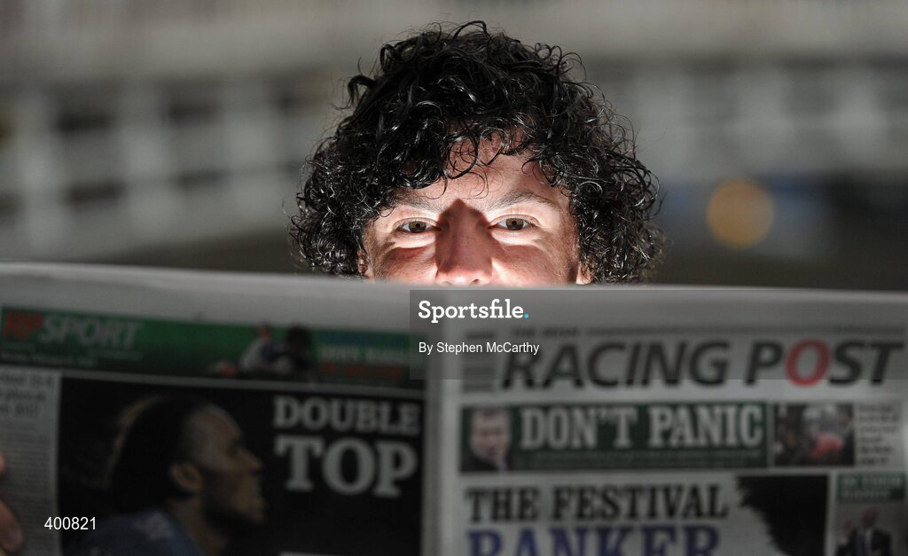 8 February 2010; Ireland has a new national daily newspaper with the launch of the The Irish Racing Post. It will combine the best of the UK edition of the Racing Post, long considered 'the bible' by racing and sports betting enthusiasts, with extensive additional content for Irish readers only. As well as unrivalled day-to-day coverage of horseracing, The Irish Racing Post will carry separate weekly supplements covering bloodstock, point-to-pointing and GAA. At the launch of the Irish Racing Post is golf's world number seven Rory McIlroy. The Irish Racing Post Launch, The Liffey Boardwalk, Dublin. Picture credit: Stephen McCarthy / SPORTSFILE