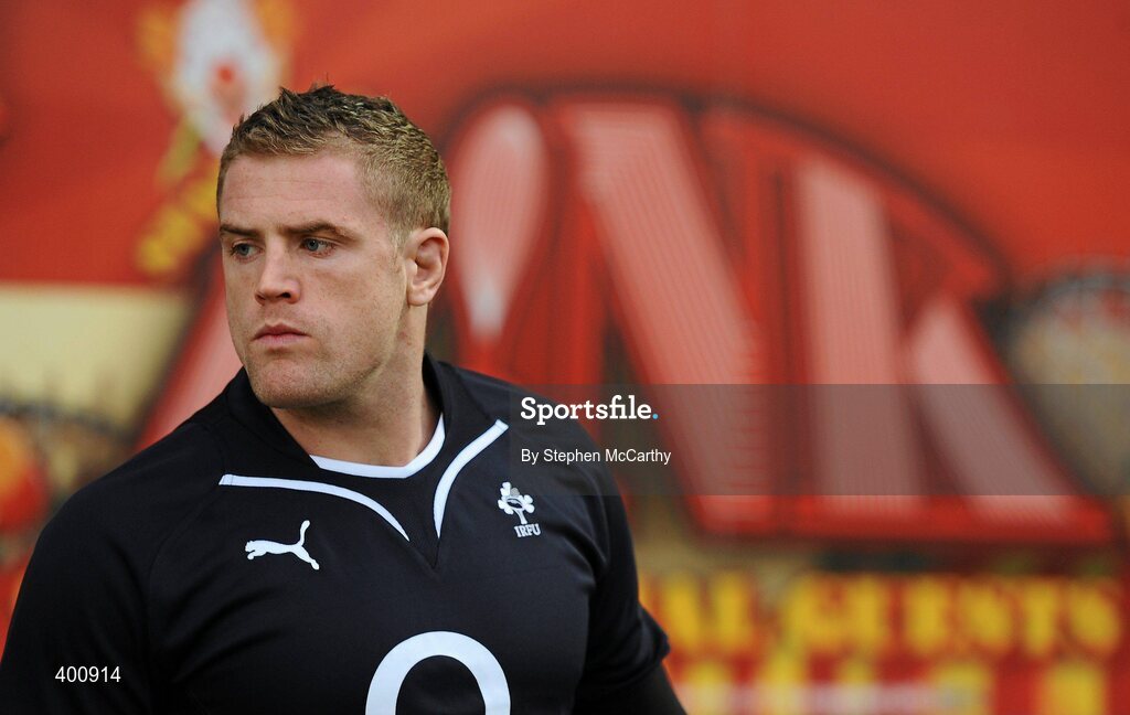 8 February 2010; Ireland's Jamie Heaslip arrives for squad training ahead of their RBS Six Nations Rugby Championship match against France on Saturday. Ireland rugby squad training, RDS, Ballsbridge, Dublin. Picture credit: Stephen McCarthy / SPORTSFILE