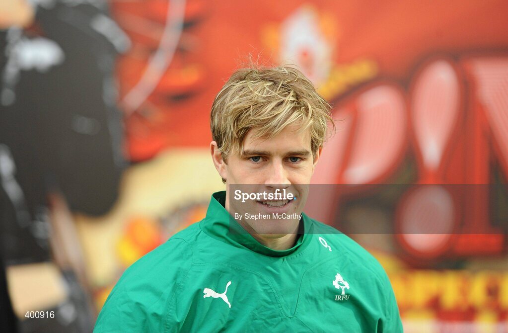 8 February 2010; Ireland's Andrew Trimble arrives for squad training ahead of their RBS Six Nations Rugby Championship match against France on Saturday. Ireland rugby squad training, RDS, Ballsbridge, Dublin. Picture credit: Stephen McCarthy / SPORTSFILE