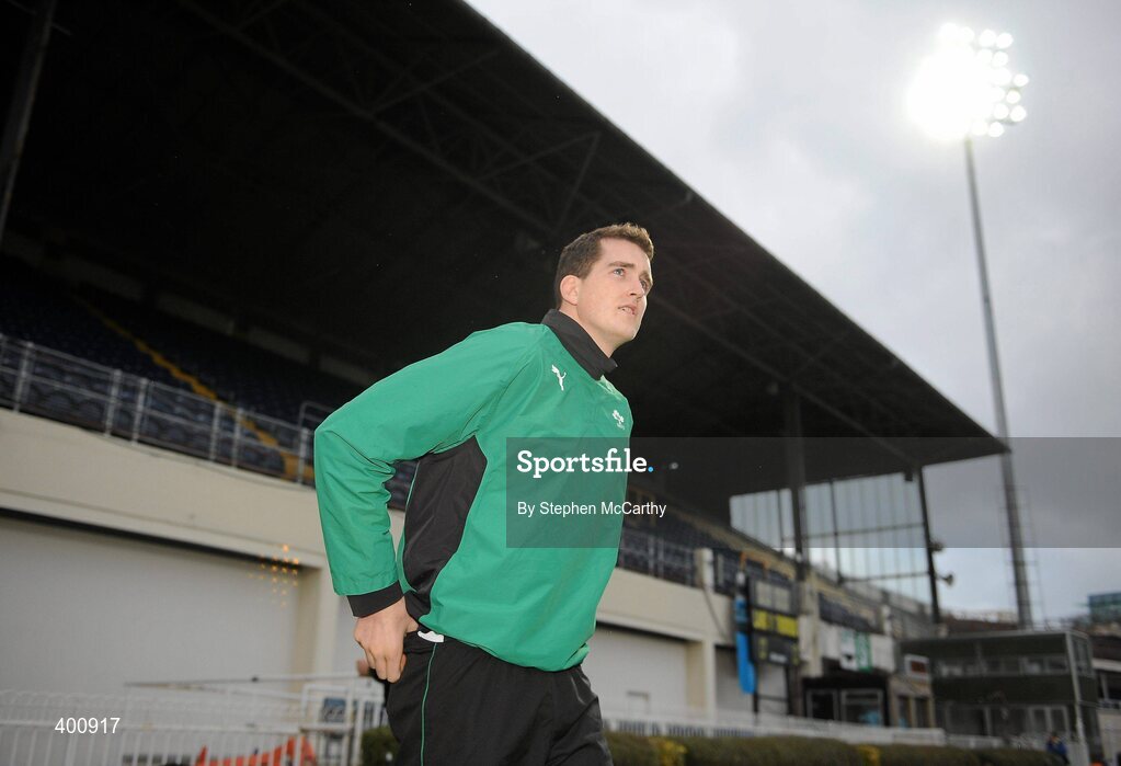8 February 2010; Ireland's Devin Toner arrives for squad training ahead of their RBS Six Nations Rugby Championship match against France on Saturday. Ireland rugby squad training, RDS, Ballsbridge, Dublin. Picture credit: Stephen McCarthy / SPORTSFILE