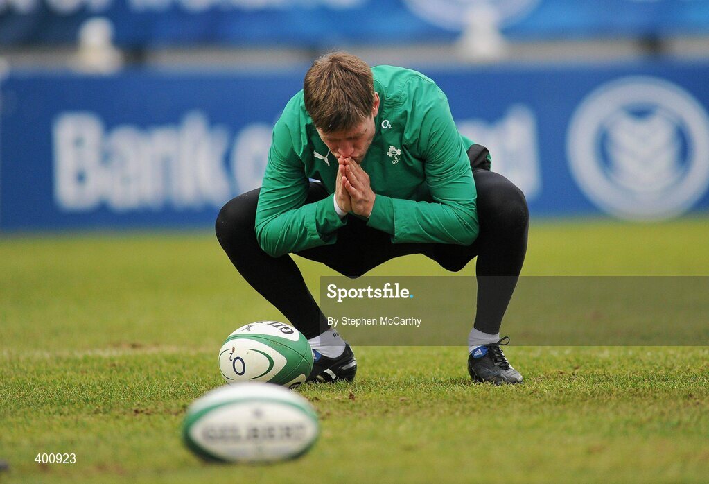 8 February 2010; Ireland's Ronan O'Gara during squad training ahead of their RBS Six Nations Rugby Championship match against France, on Saturday. Ireland rugby squad training, RDS, Ballsbridge, Dublin. Picture credit: Stephen McCarthy / SPORTSFILE