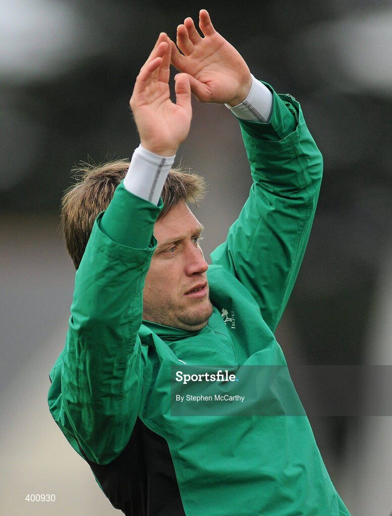 8 February 2010; Ireland's Ronan O'Gara during squad training ahead of their RBS Six Nations Rugby Championship match against France, on Saturday. Ireland rugby squad training, RDS, Ballsbridge, Dublin. Picture credit: Stephen McCarthy / SPORTSFILE