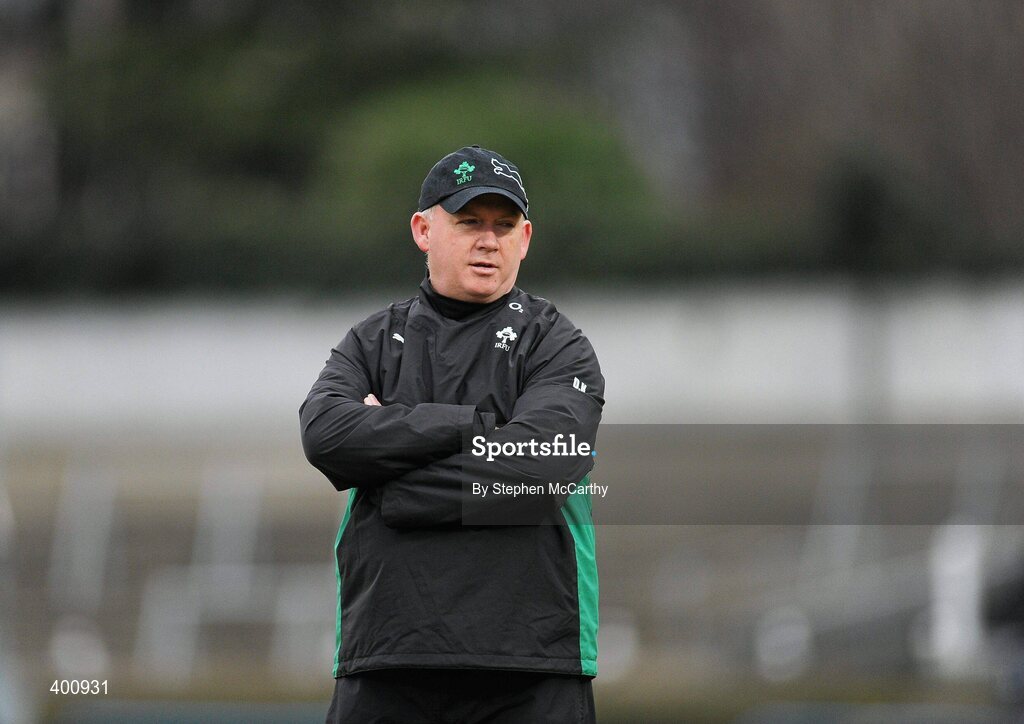 8 February 2010; Ireland head coach Declan Kidney during squad training ahead of their RBS Six Nations Rugby Championship match against France, on Saturday. Ireland rugby squad training, RDS, Ballsbridge, Dublin. Picture credit: Stephen McCarthy / SPORTSFILE