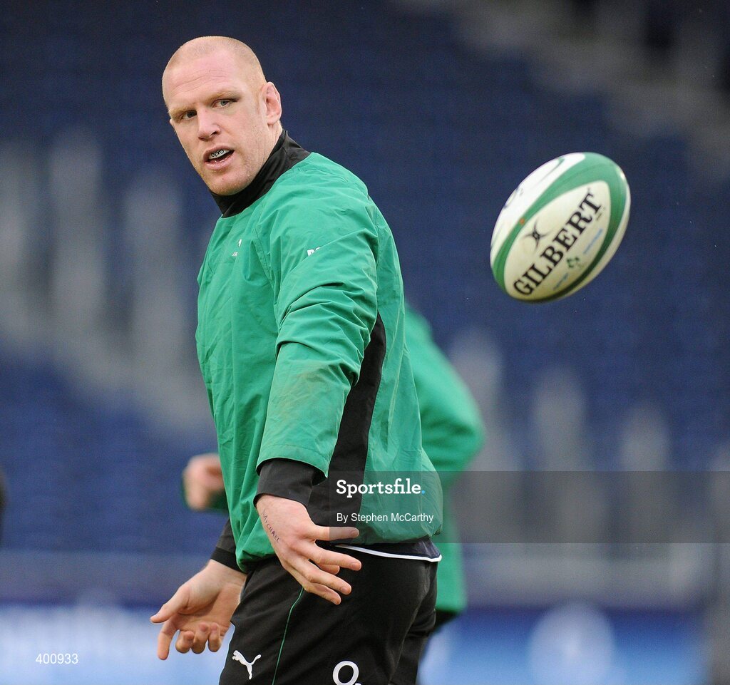 8 February 2010; Ireland's Paul O'Connell during squad training ahead of their RBS Six Nations Rugby Championship match against France, on Saturday. Ireland rugby squad training, RDS, Ballsbridge, Dublin. Picture credit: Stephen McCarthy / SPORTSFILE