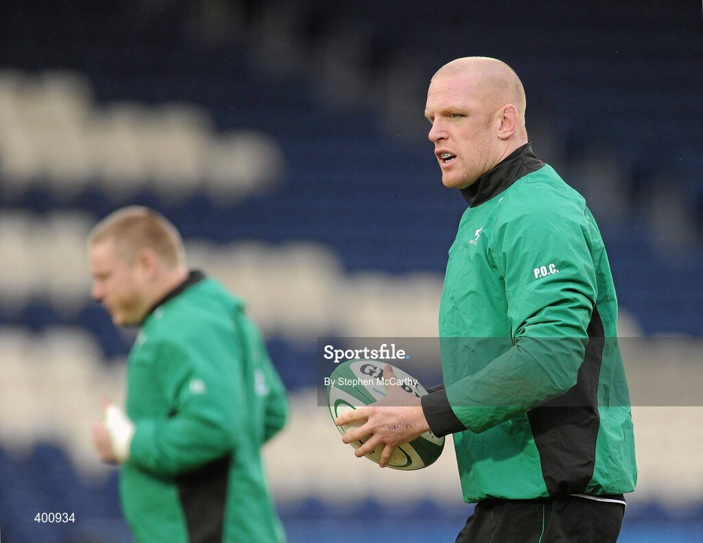 8 February 2010; Ireland's Paul O'Connell during squad training ahead of their RBS Six Nations Rugby Championship match against France on Saturday. Ireland rugby squad training, RDS, Ballsbridge, Dublin. Picture credit: Stephen McCarthy / SPORTSFILE