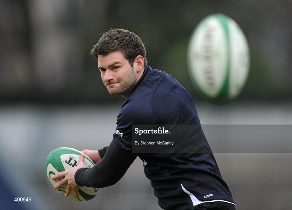 8 February 2010; Ireland's Fergus McFadden during squad training ahead of their RBS Six Nations Rugby Championship match against France on Saturday. Ireland rugby squad training, RDS, Ballsbridge, Dublin. Picture credit: Stephen McCarthy / SPORTSFILE
