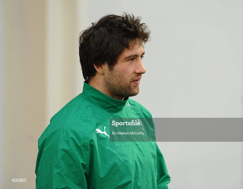 8 February 2010; Ireland's Kevin McLaughlin arrives for squad training ahead of their RBS Six Nations Rugby Championship match against France on Saturday. Ireland rugby squad training, RDS, Ballsbridge, Dublin. Picture credit: Stephen McCarthy / SPORTSFILE