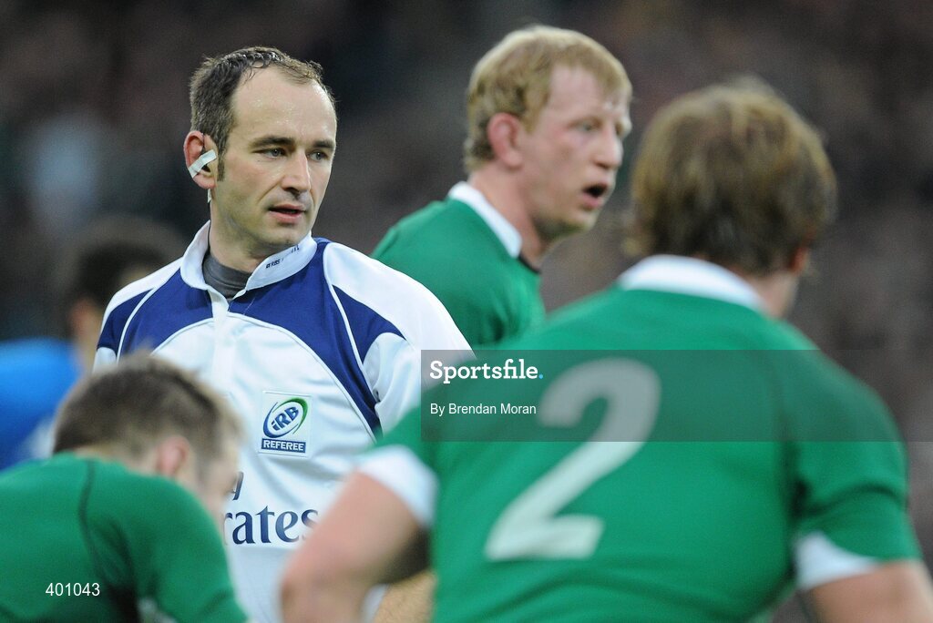 6 February 2010; Romain Poite, Referee. RBS Six Nations Rugby Championship, Ireland v Italy, Croke Park, Dublin. Picture credit: Brendan Moran / SPORTSFILE