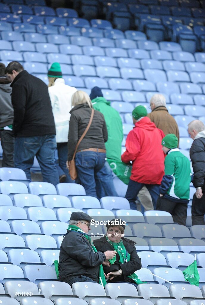 6 February 2010; Supporters prepare to leave the ground after the game. RBS Six Nations Rugby Championship, Ireland v Italy, Croke Park, Dublin. Picture credit: Brendan Moran / SPORTSFILE