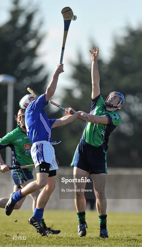 10 February 2010; James McInerney, Limerick IT, in action against Kieran Reade, Waterford IT. Ulster Bank Fitzgibbon Cup Round 2, Limerick Institute of Technology v Waterford Institute of Technology, Limerick IT, Limerick. Picture credit: Diarmuid Greene / SPORTSFILE
