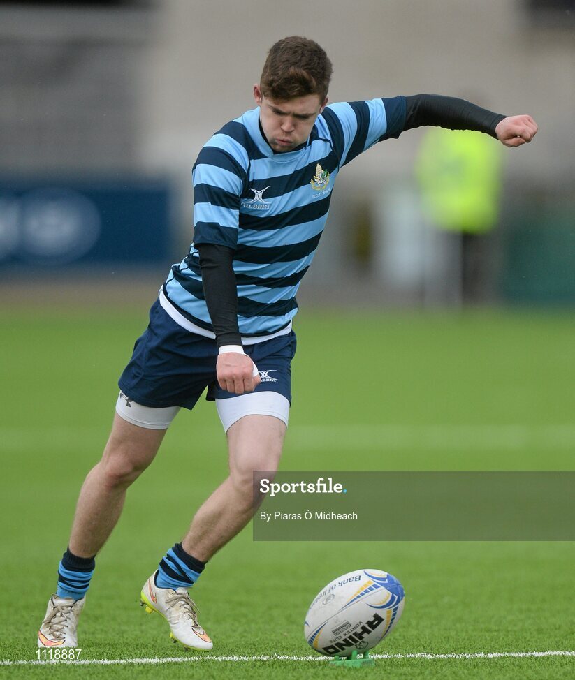 2 March 2016; Marc Boucher, Castleknock College. Bank of Ireland Vinnie Murray Cup Final, Castleknock College v Wesley College, Donnybrook Stadium, Donnybrook, Dublin. Picture credit: Piaras Ó Mídheach / SPORTSFILE