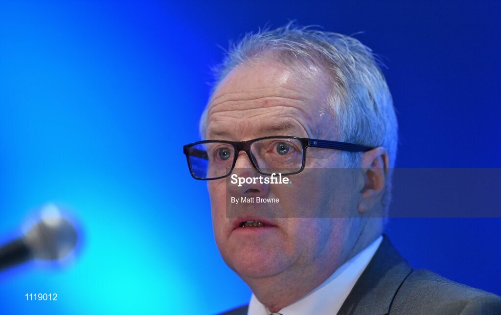 27 February 2016; Martin McAviney, address Congress during the GAA Annual Congress. Mount Wolseley Hotel Spa & Golf Resort, Tullow, Carlow. Picture credit: Matt Browne / SPORTSFILE