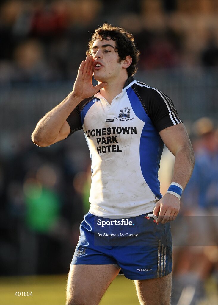 30 January 2010; Tom Gleeson, Cork Constitution. AIB Cup Final, Cork Constitution v Garryowen, Dubarry Park, Athlone, Co. Westmeath. Picture credit: Stephen McCarthy / SPORTSFILE