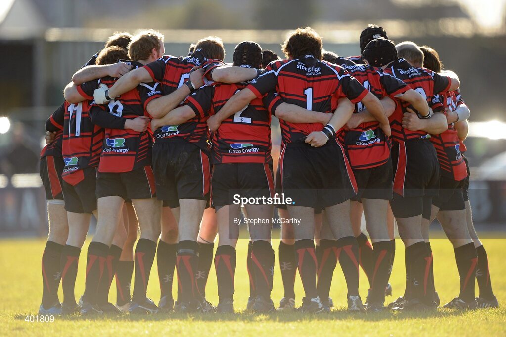 30 January 2010; The Armagh team huddle ahead of the game. AIB Junior Cup Final, Armagh v City of Derry, Dubarry Park, Athlone, Co. Westmeath. Picture credit: Stephen McCarthy / SPORTSFILE *** Local Caption ***