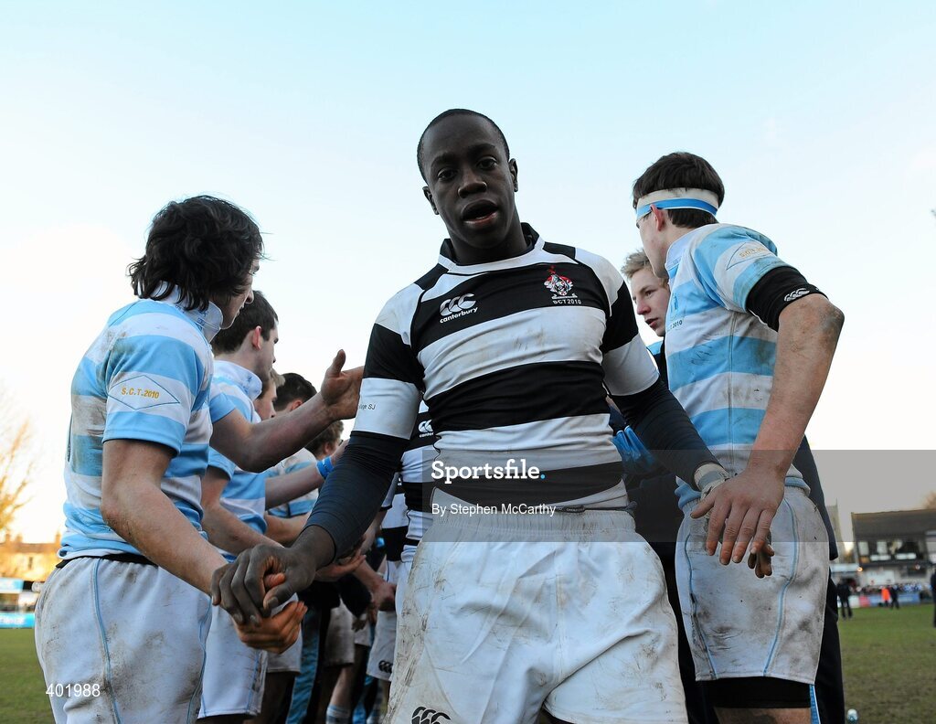 31 January 2010; Belvedere College captain Michael Oyuga after the game. Leinster Schools Senior Cup 1st Round, Belvedere College v Blackrock College, Donnybrook Stadium, Donnybrook, Dublin. Picture credit: Stephen McCarthy / SPORTSFILE