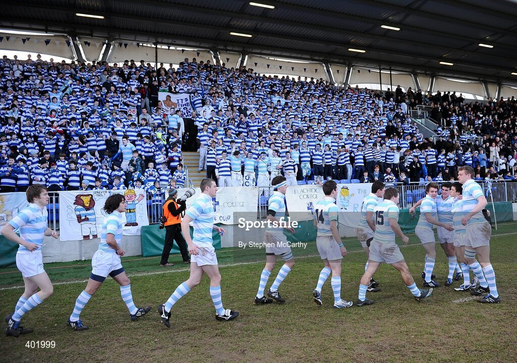 31 January 2010; Blackrock College players ahead of the game. Leinster Schools Senior Cup 1st Round, Belvedere College v Blackrock College, Donnybrook Stadium, Donnybrook, Dublin. Picture credit: Stephen McCarthy / SPORTSFILE