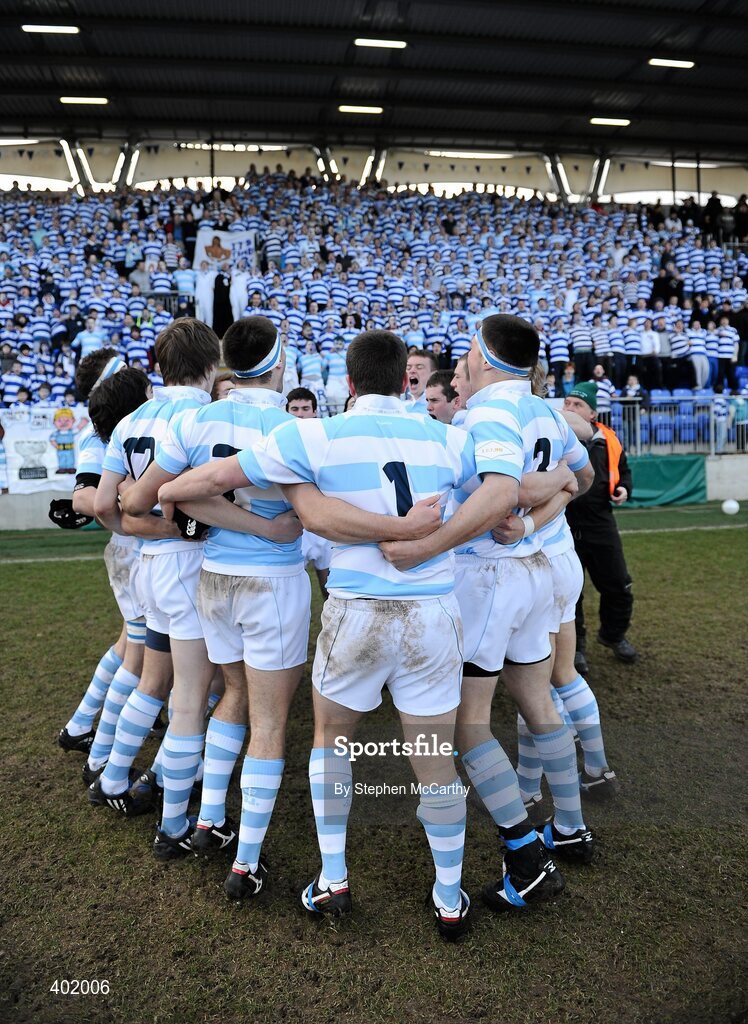 31 January 2010; Blackrock College players huddle ahead of the game. Leinster Schools Senior Cup 1st Round, Belvedere College v Blackrock College, Donnybrook Stadium, Donnybrook, Dublin. Picture credit: Stephen McCarthy / SPORTSFILE
