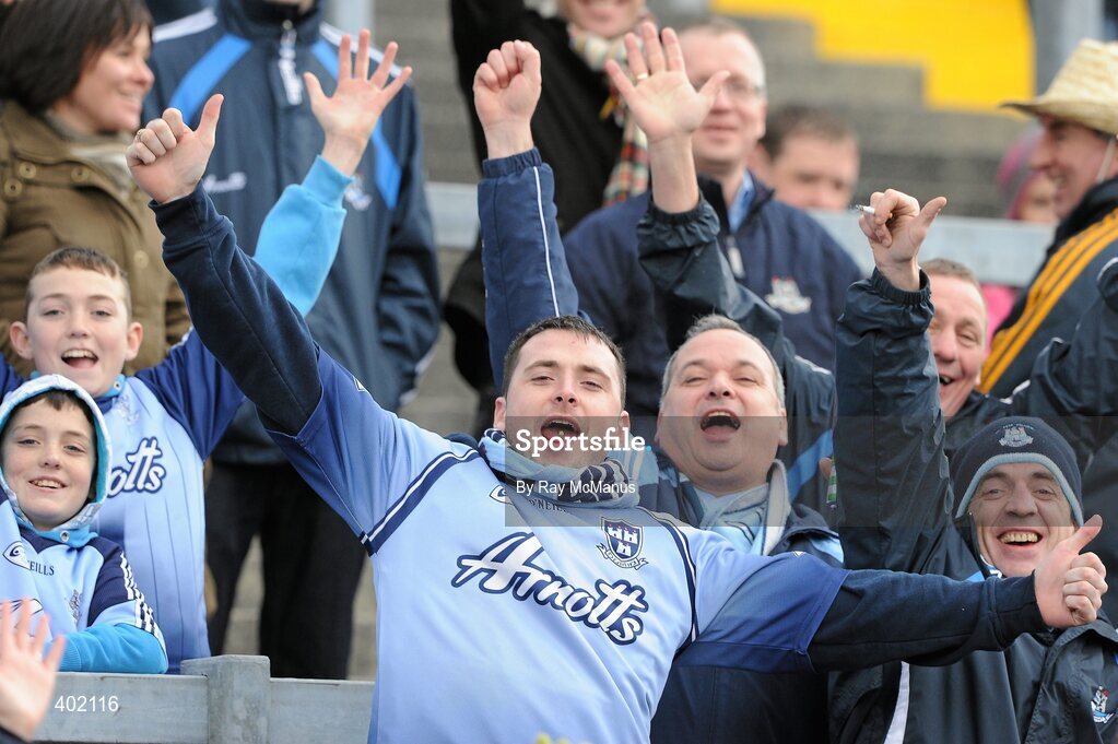7 February 2010; Members of the Martin family from Finglas supporting Dublin at the game. Allianz GAA Football National League, Division 1, Round 1, Kerry v Dublin. Fitzgerald Stadium, Killarney. Picture credit: Ray McManus / SPORTSFILE