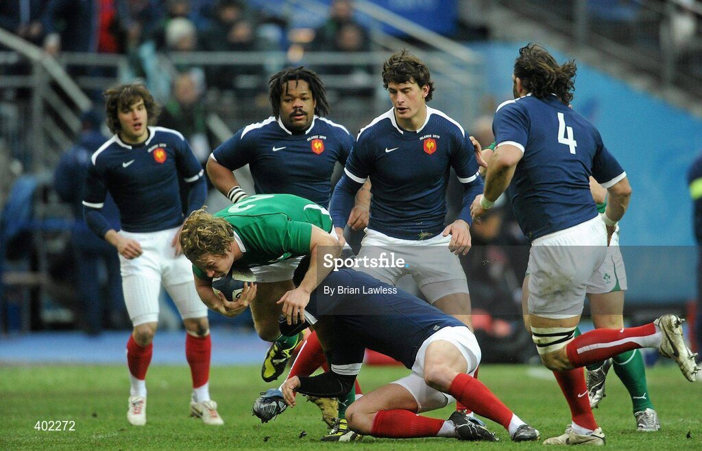 13 February 2010; Jerry Flannery, Ireland, in action against France. RBS Six Nations Rugby Championship, France v Ireland, Stade de France, Saint Denis, Paris, France. Picture credit: Brian Lawless / SPORTSFILE