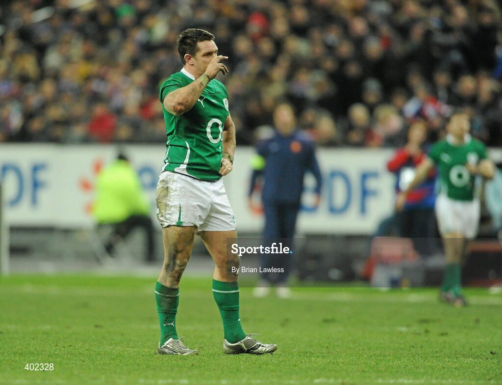 13 February 2010; Ireland's David Wallace. RBS Six Nations Rugby Championship, France v Ireland, Stade de France, Saint Denis, Paris, France. Picture credit: Brian Lawless / SPORTSFILE