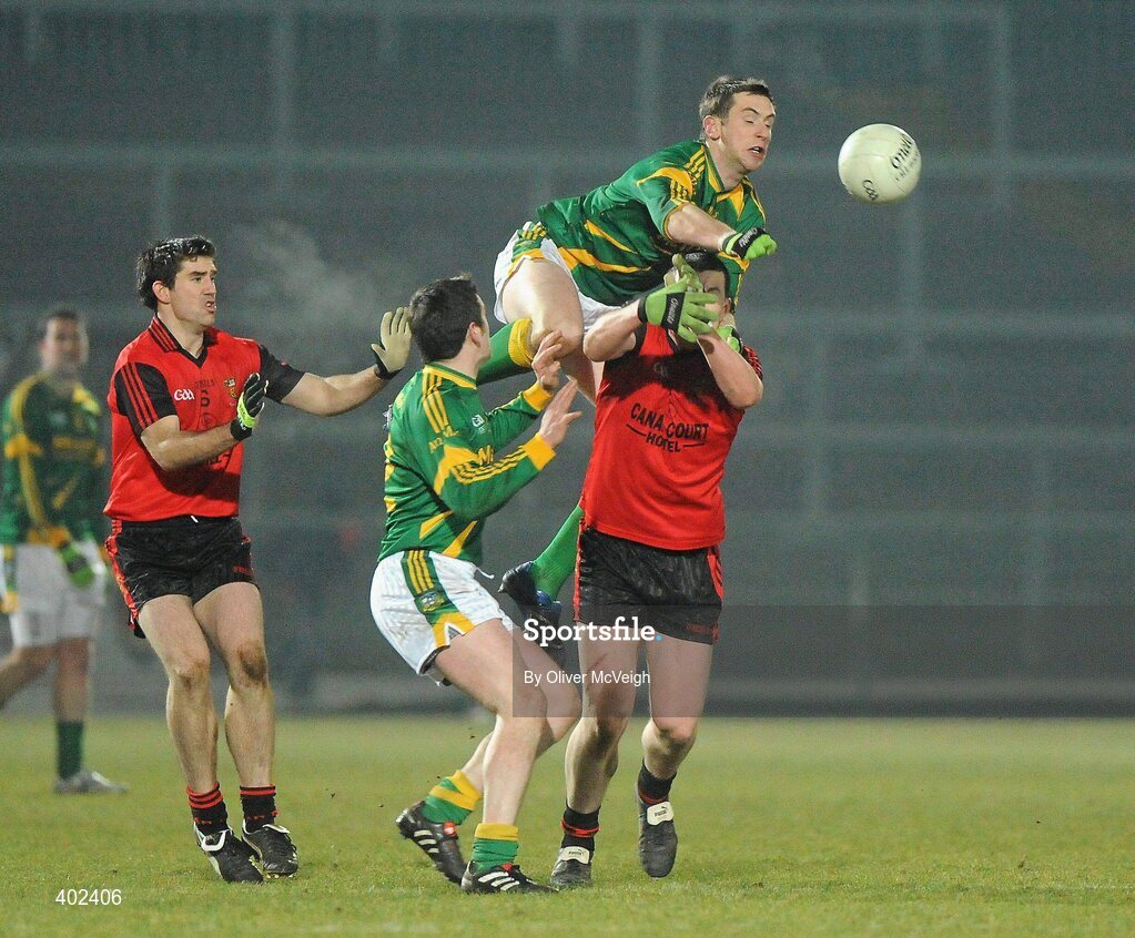 13 February 2010; Mark Ward, Meath, in action against Kalum King, Down. Allianz National Football League, Division 2, Round 2, Down v Meath, Pairc Esler, Newry, Co. Down. Picture credit: Oliver McVeigh / SPORTSFILE