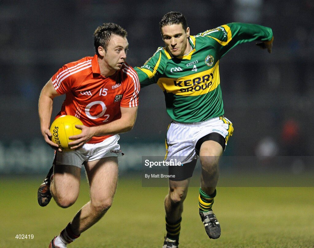 13 February 2010; Paul Kerrigan, Cork, in action against Adrian O'Connell, Kerry. Allianz National Football League, Division 1, Round 2, Cork v Kerry, Pairc Ui Rinn, Cork. Picture credit: Matt Browne / SPORTSFILE