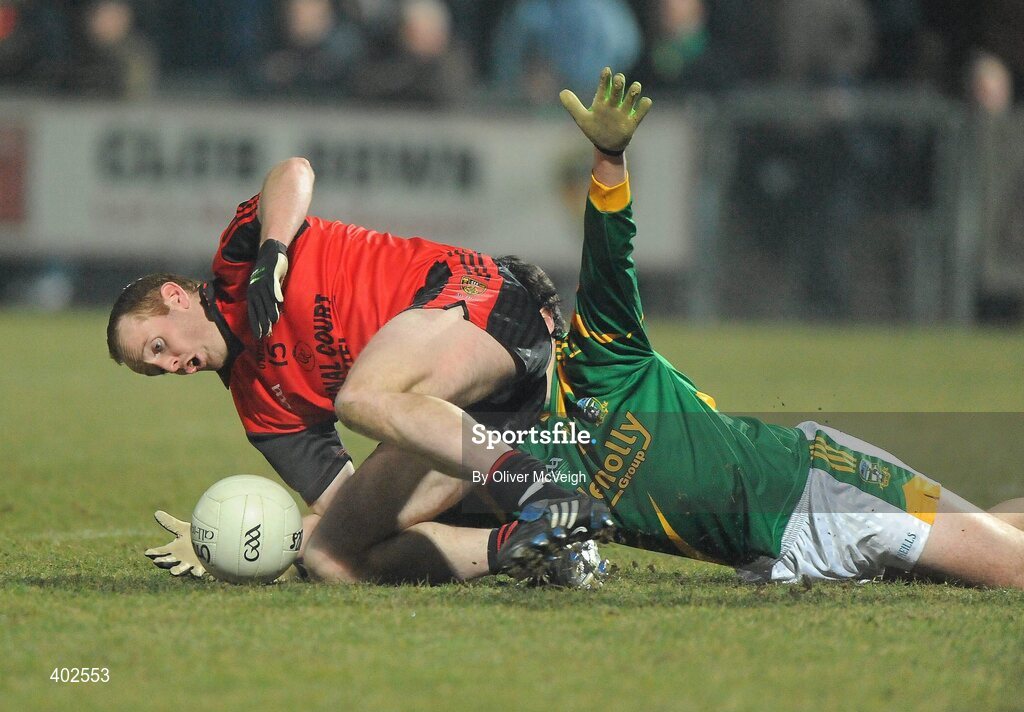 13 February 2010; Benny Coulter, Down, in action against Graham Reilly, Meath. Allianz National Football League, Division 2, Round 2, Down v Meath, Pairc Esler, Newry, Co. Down. Picture credit: Oliver McVeigh / SPORTSFILE