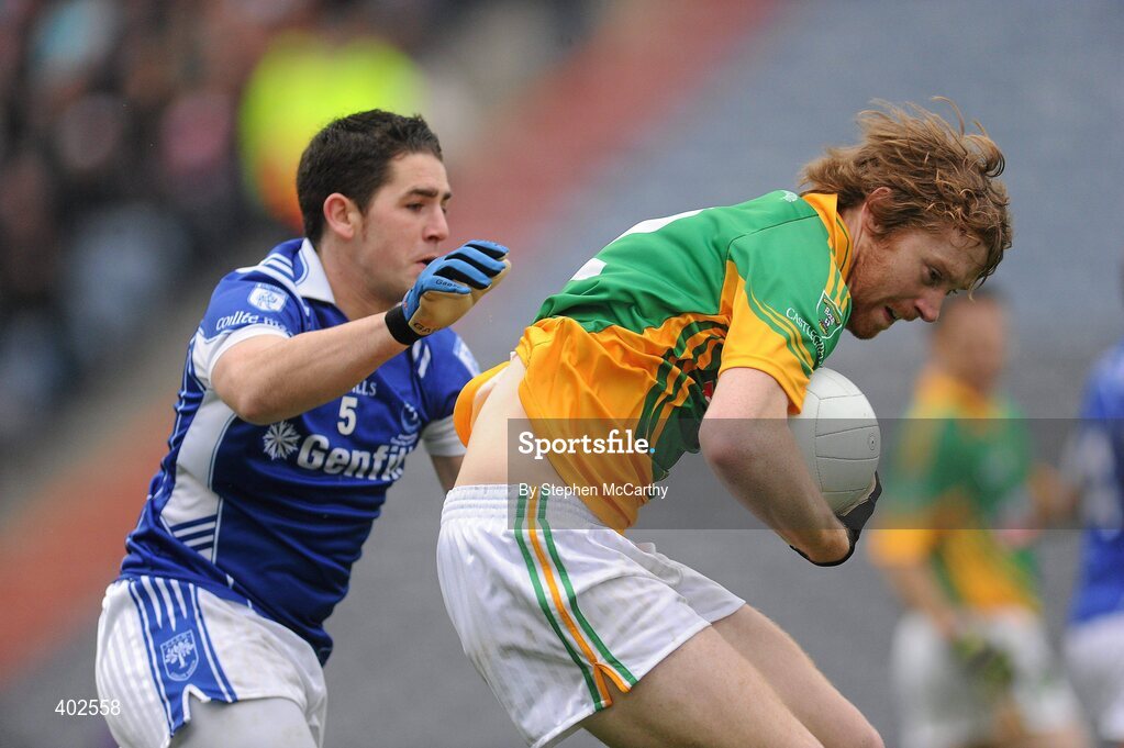 14 February 2010; JB Spillane, Castlegregory, in action against Damien Gallagher, Kiltimagh. AIB GAA Football All-Ireland Junior Club Championship Final, Castlegregory, Kerry, v Kiltimagh, Mayo, Croke Park, Dublin. Picture credit: Stephen McCarthy / SPORTSFILE