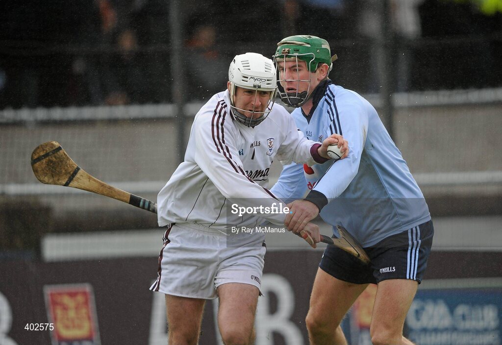 14 February 2010; Galway goalkeeper Colm Callanan under pressure from Dublin's John Kelly. Walsh Cup Final, Dublin v Galway, Parnell Park, Dublin. Picture credit: Ray McManus / SPORTSFILE