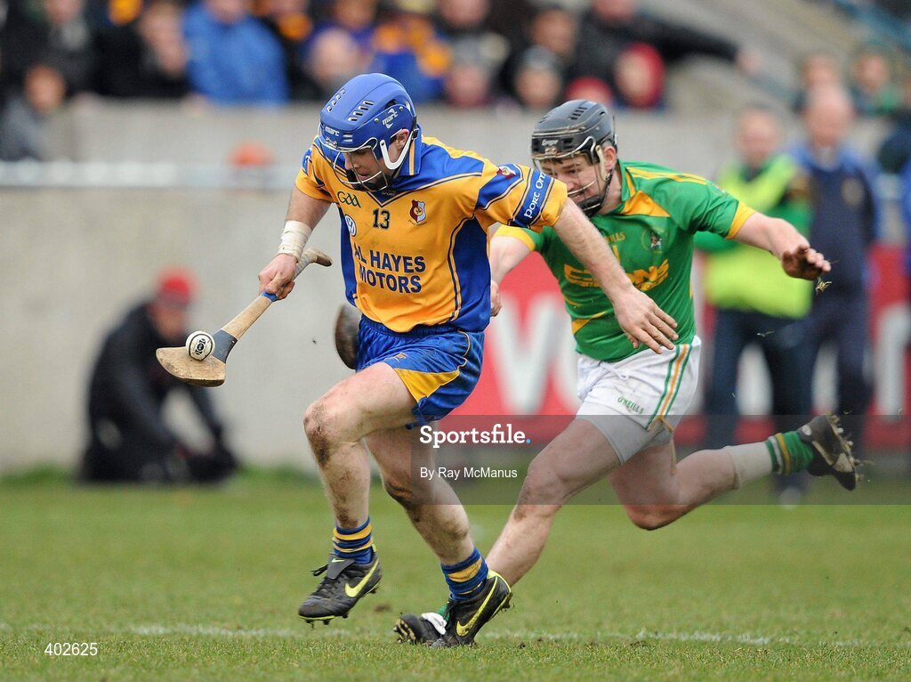 14 February 2010; Damien Hayes, Portumna, in action against Liam Richmond, Dunloy Cuchullians. AIB GAA Hurling All-Ireland Senior Club Championship Semi-Final, Portumna v Dunloy Cuchullians, Parnell Park, Dublin. Picture credit: Ray McManus / SPORTSFILE